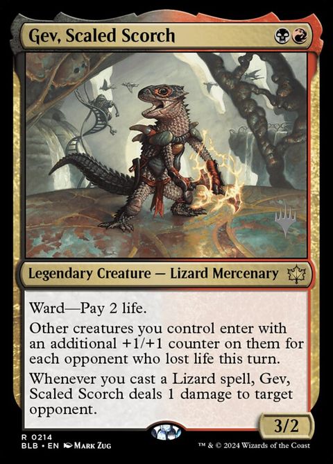 Gev, Scaled Scorch (214p) - Planeswalker Stamped