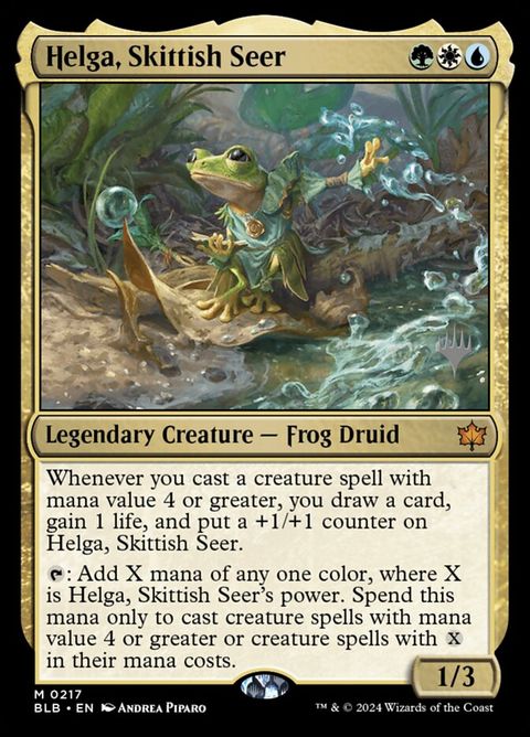 Helga, Skittish Seer (217p) - Planeswalker Stamped
