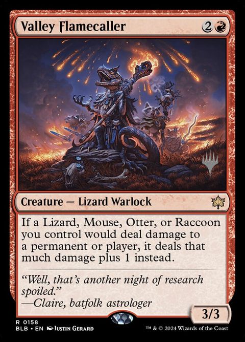 Valley Flamecaller (158p) - Planeswalker Stamped