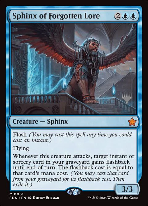 Sphinx of Forgotten Lore (51p) - Planeswalker Stamped
