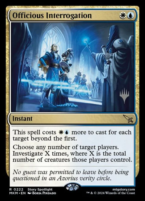 Officious Interrogation (222p) - Planeswalker Stamped