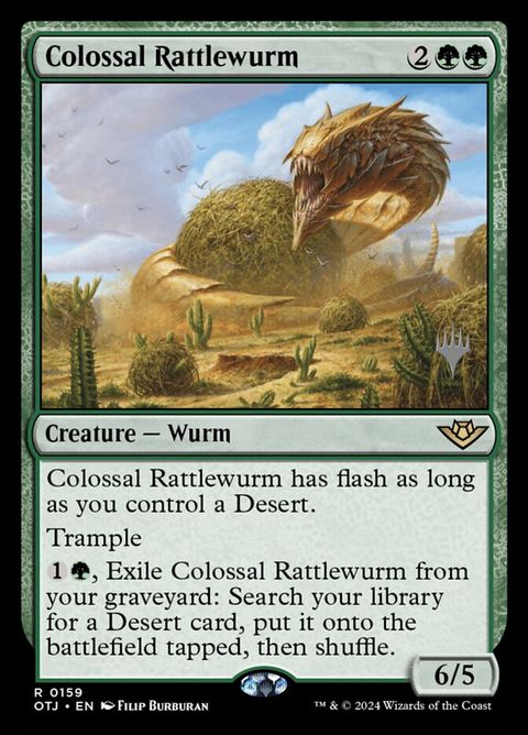 Colossal Rattlewurm (159p) - Planeswalker Stamped