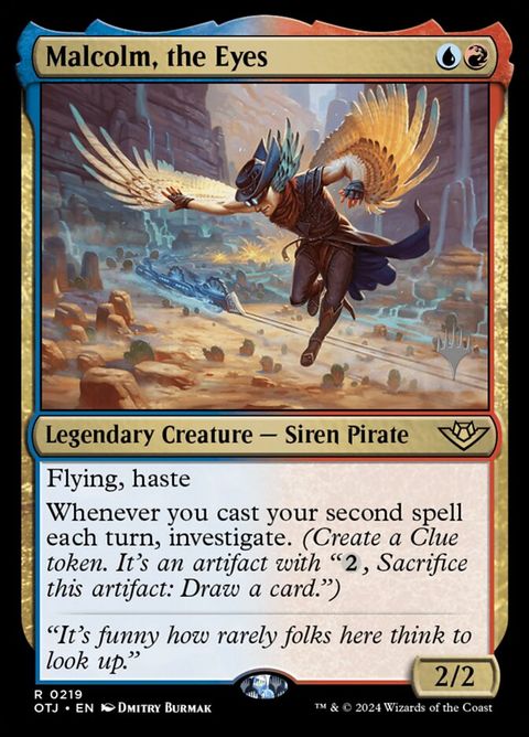 Malcolm, the Eyes (219p) - Planeswalker Stamped