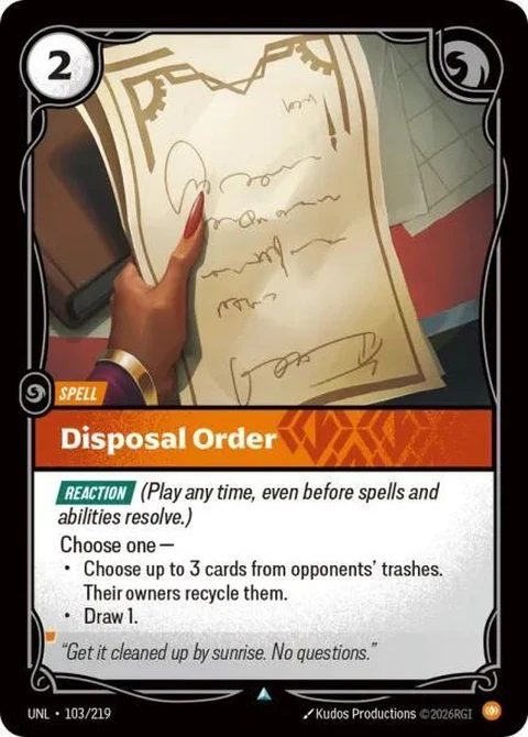Disposal Order (103)